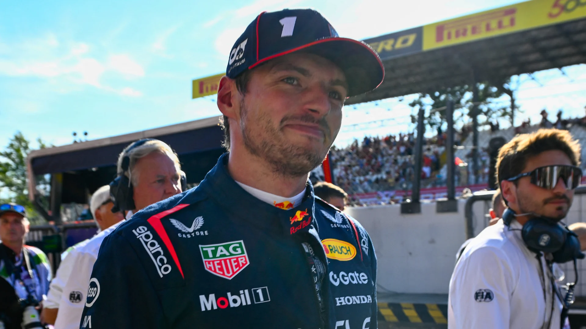 MONZA, ITALY - SEPTEMBER 06: Pole position qualifier Max Verstappen of the Netherlands and Oracle